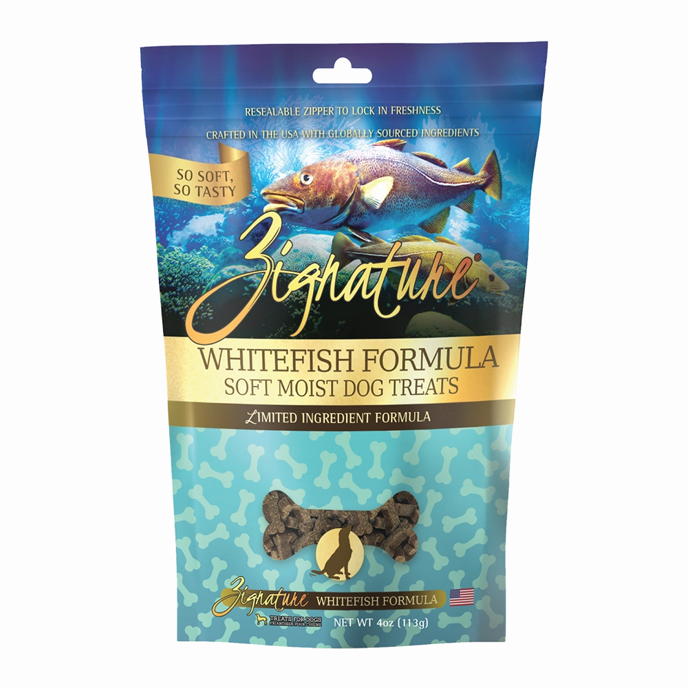 Zignature Dog Treats Soft Moist Whitefish Formula 113g