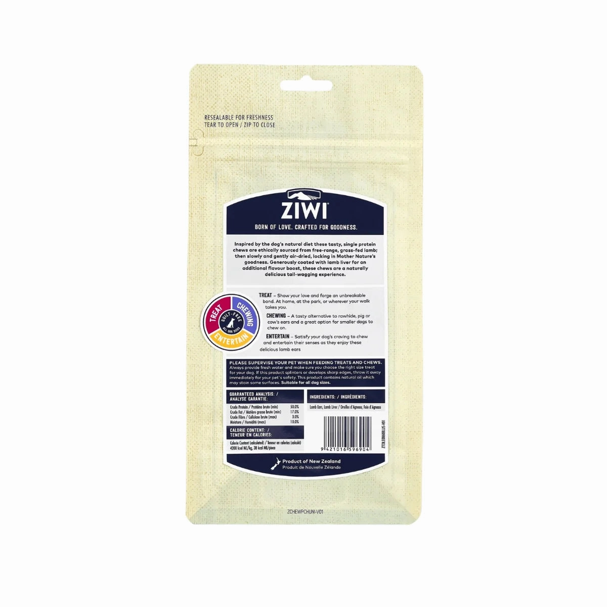ZiwiPeak Oral Healthcare Chews - Lamb Ears 60g