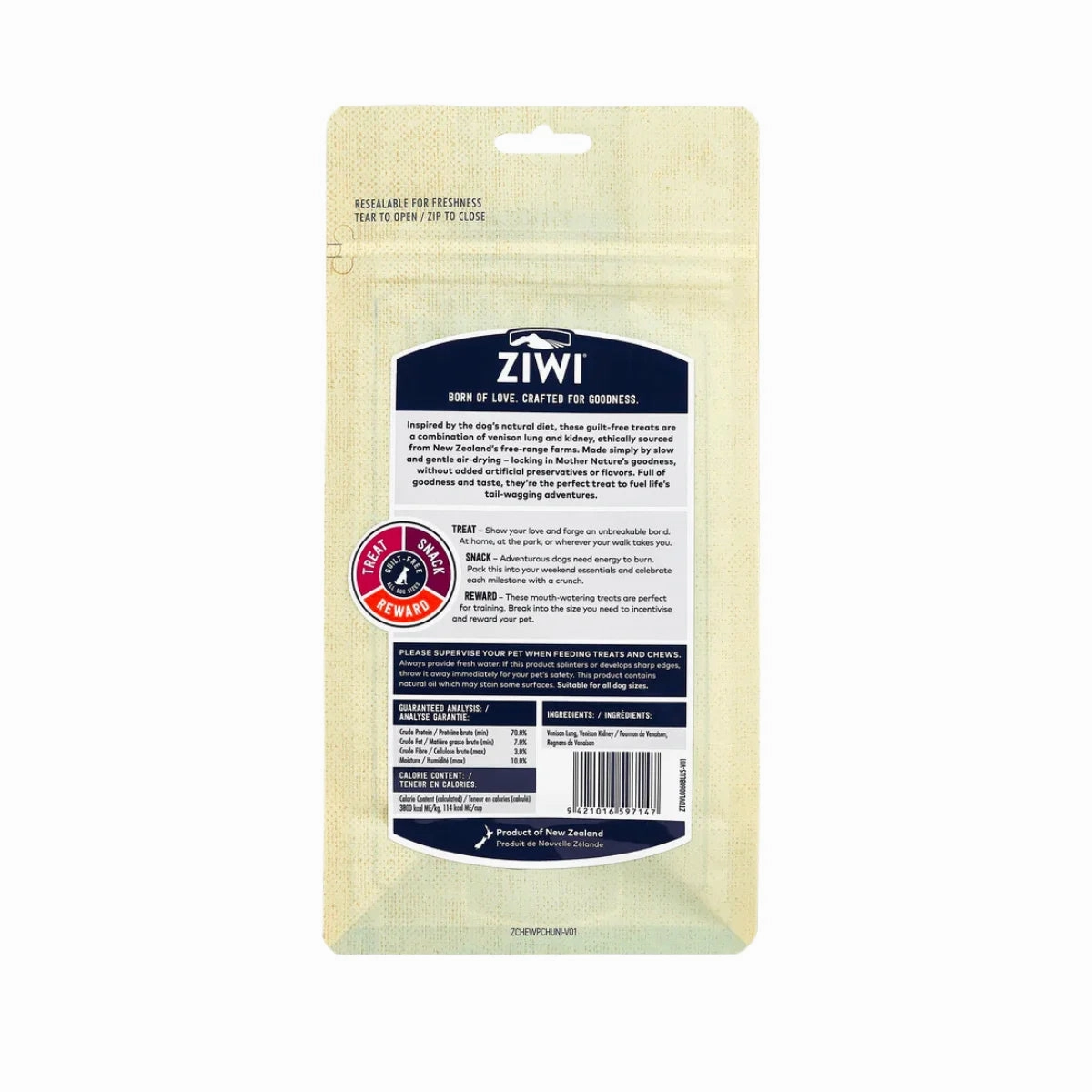 ZiwiPeak Oral Healthcare Chews - Venison Lung & Kidney 60g