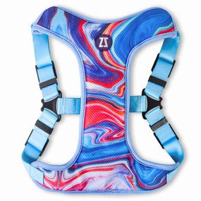Zoomiez Adjustable Fluid Printed Step in Mesh Harness for Dogs